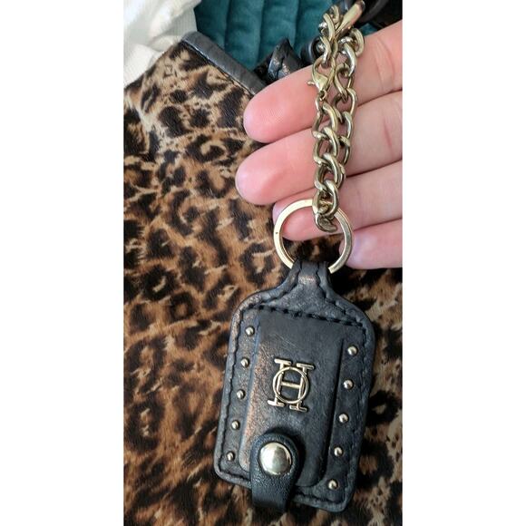 Olivia Harris By Joy Gryson OH Black Leather Hobo Bag Purse Animal Print Accent - Picture 10 of 16